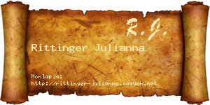 Rittinger Julianna névjegykártya